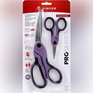 SINGER 2pc ProSeries 8.5" and 4.5" Scissors Set - Lilac color, NWT